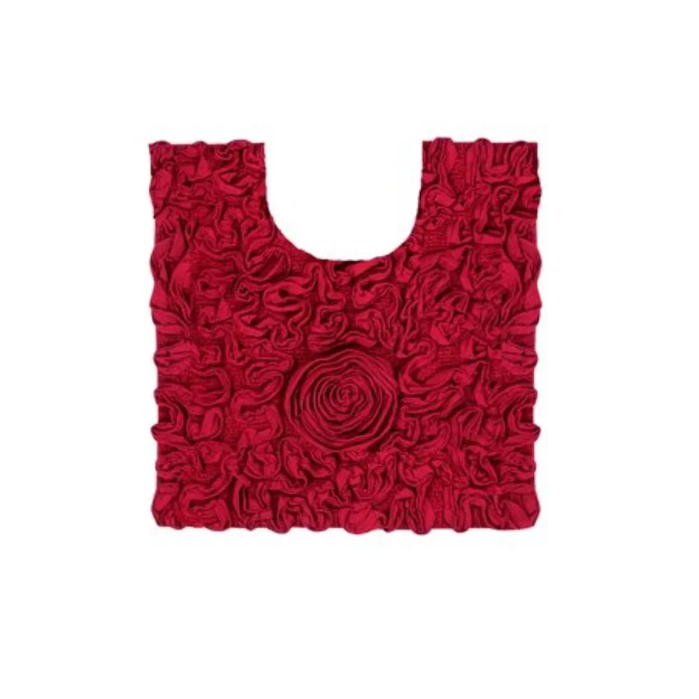 *CLEARANCE* Home Weavers Bell Flower Collection Cotton, Soft toil Rug Red